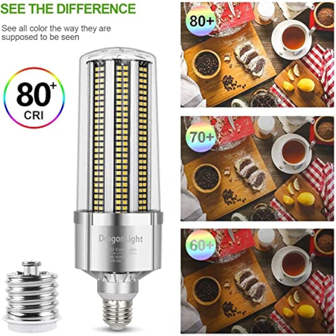 120W Super Bright Corn LED Light Bulb(800 Watt Equivalent) - E27/E40 Large Base LED Lamp - 5000K Daylight 14,400 Lumens for Large Area High Bay Lighting - Garage Warehouse Factory