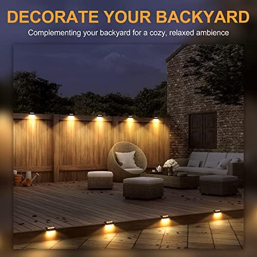 Solpex Solar Step Lights 16 Pack, Solar Outdoor Lights for Fence,Waterproof Solar Powered Outdoor Light for Deck Porch Stair Railings Deck Yard Garden Patio Pool Decorations (Warm White,Brown)