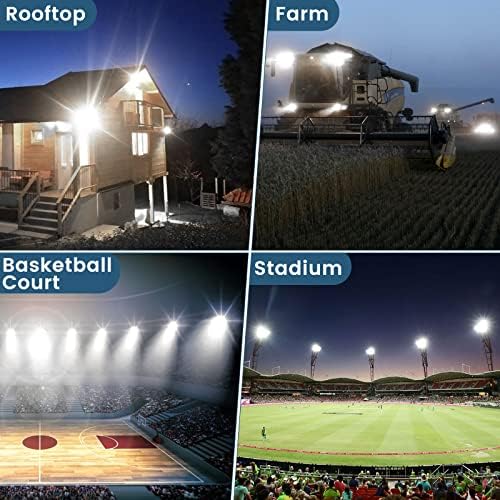 TASINUO LED Floodlight Outdoor 400W 2 Pack, 4 in 1 LED Flood Light 40000LM 7000K Super Bright Security Lights, IP67 Waterproof LED Spotlight Wall Light with 180° Rotation for Garden, Garage, Stadium
