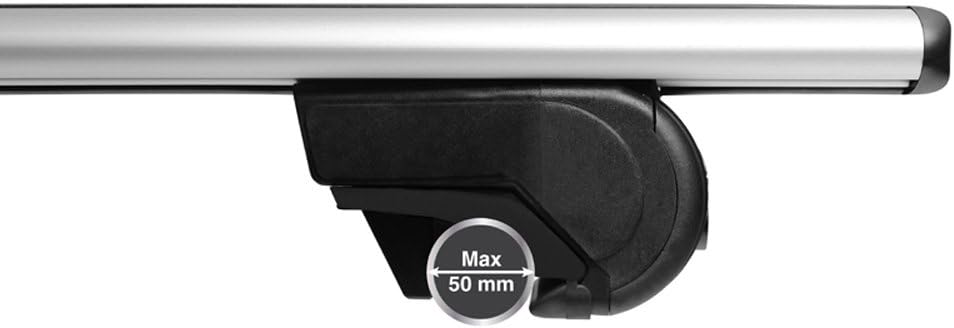 Universal Roof bar set Twinny Load Aluminum Fly Bar 124cm for cars with open & closed roof rails,Aluminium,2166 + Fly Bar