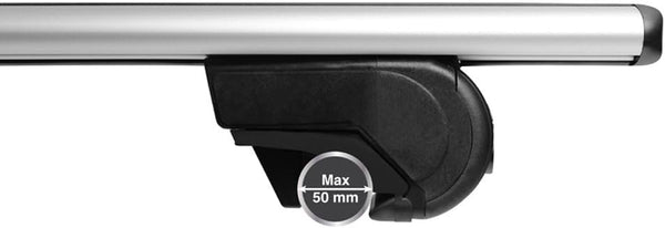 Universal Roof bar set Twinny Load Aluminum Fly Bar 124cm for cars with open & closed roof rails,Aluminium,2166 + Fly Bar