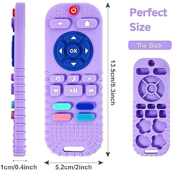 Hooku 2 Pack Silicone Teethers for Babies 0-6 Months, Teething Toys for Babies 6-12 Months, Baby Remote Control Toy, Infant Toys 0-3 Months, Sensory Chew Toys, Toddler Newborn Baby Gifts for Boy Girl