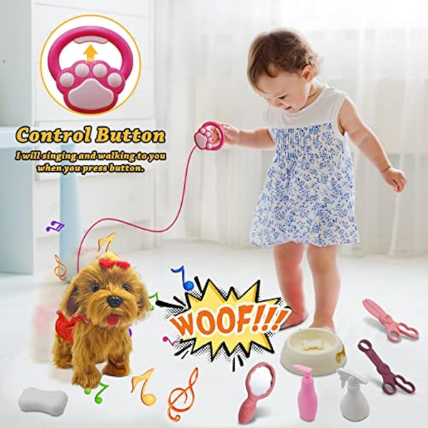Jaydear Plush Puppy Toy, Electronic Dog Toy for Kids, Interactive Toy -Walks/Barks/Shake Tail/Talk, Stuffed Animals Cute Dog Toys Soft Gift for Christmas, Easter, Birthday, Age 3 4 5 6 7+ Years Old