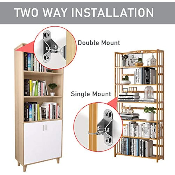 Furniture Straps (12packs), Baby Proofing Metal Anti-Tip Furniture Straps kit for Baby Proofing & Pet Protecting, Anti-Shedding, Secure Bookshelf, Cabinet, Dresser