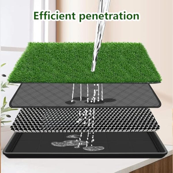 Embellbatt 60 * 90CM Dog Grass Pad with Tray, Dog Potty Grass for Puppy Training, Artificial Fake Grass for Dogs to Pee on Indoor Outdoor Dog Training Floor Protection Trays