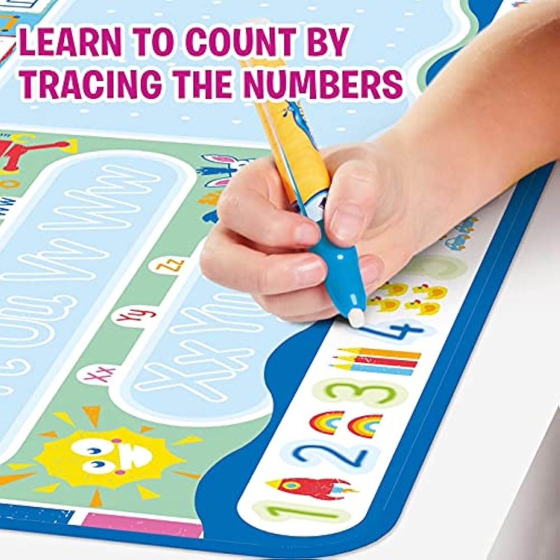 Aquadoodle My ABC Doodle Large Water Doodle Mat, Official TOMY No Mess Colouring & Drawing Game, Suitable for Toddlers and Children Aged 3, 4 & 5 +