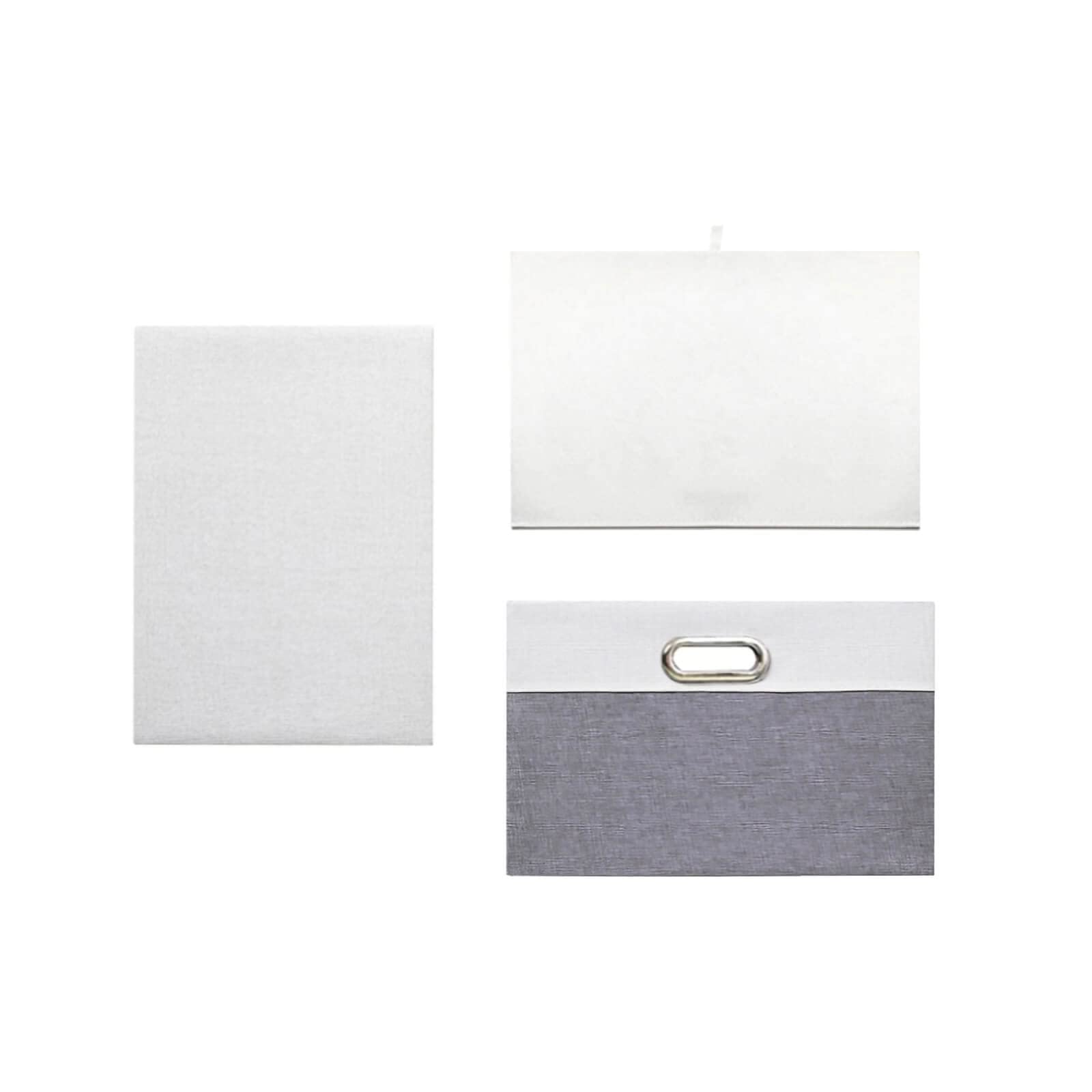 Febzoce Storage Boxes with Lids, Storage Baskets for Shelves Foldable Fabric Storage Bins Organizer for Home and Office Light Grey and White Extra