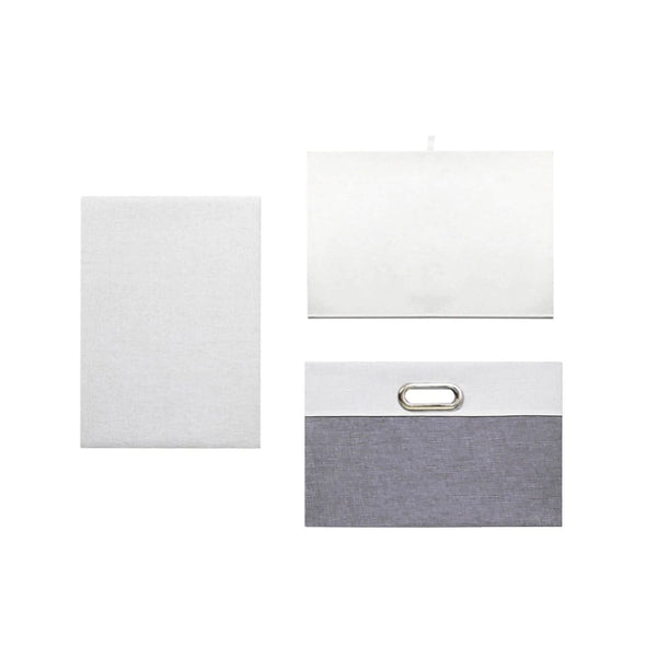 Febzoce Storage Boxes with Lids, Storage Baskets for Shelves Foldable Fabric Storage Bins Organizer for Home and Office Light Grey and White Extra