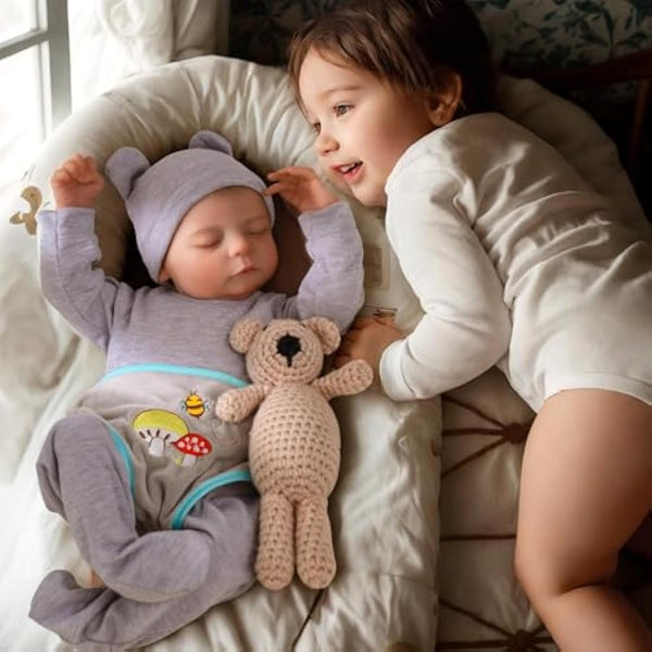 JIZHI 20" Realistic Reborn Baby Doll - Vinyl Newborn Baby Doll Boy With Sleeping Eyes - Lifelike Reborn Baby Dolls for Kids Age 3+