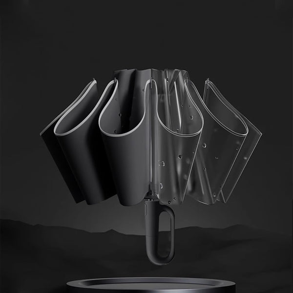 Maibar Umbrella Windproof Strong 24 Ribs Compact Umbrellas Sun UV Protection spf 50 Folding Travel Large Auto Open Close Umbrellas Umbrella (Black)