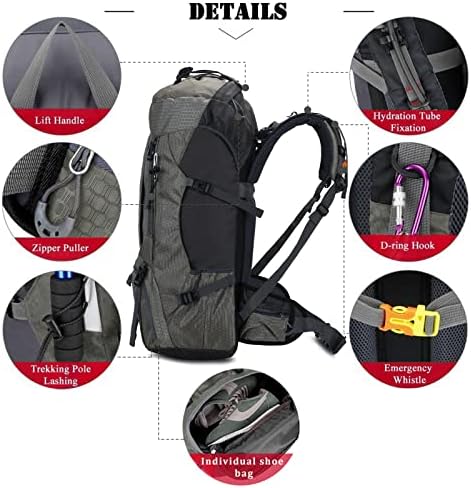 60L Waterproof Ultra Lightweight Packable Climbing Fishing Traveling Backpack Hiking Daypack,Backpack,Handy Foldable Camping Outdoor Backpack Bag with a Rain Cover