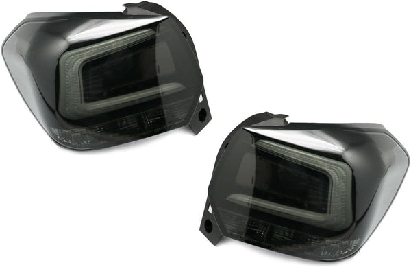 GAZOZ PERFORMANCE Exterior Accessories - LED Tail Lights C Shape Bar R+L Compatible With Subaru Crosstrek 2012-2017 XV & Imprera - Black Smoke Lens Black Base