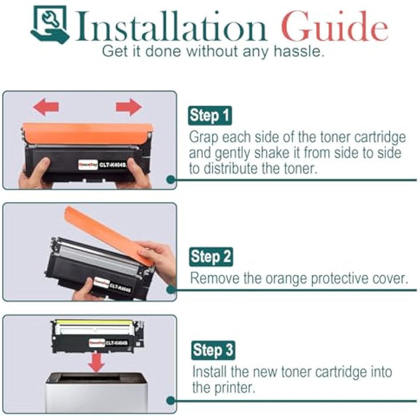 HenceBuy CLT-P404C P404C Toner Cartridge 4 Pack for Samsung CLT-K404S CLT-C404S CLT-M404S CLT-Y404S Replacement for Xpress SL C430 C430W C480 C480W C480FN C480FW Printer (Black Cyan Magenta Yellow)