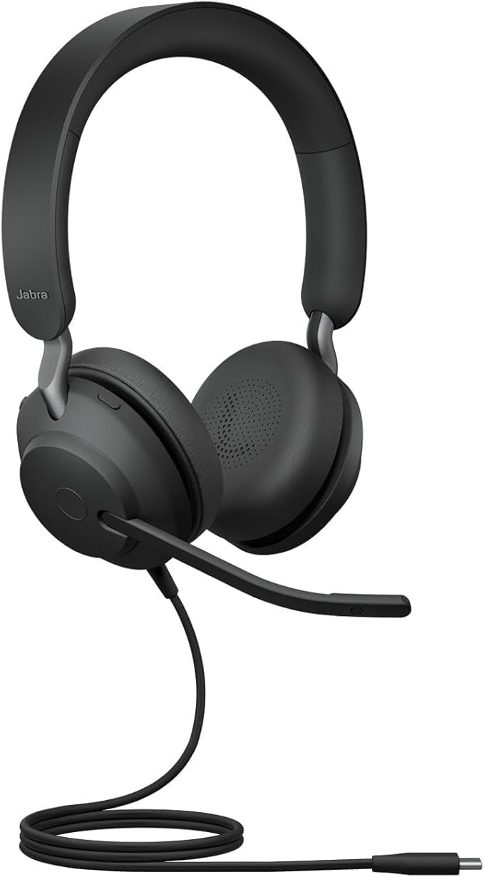 Jabra Evolve2 40 SE Wired Noise-Cancelling Stereo Headset With 3-Microphone Call Technology and USB-A Cable - MS Teams Certified, Works with All Other Platforms - Black