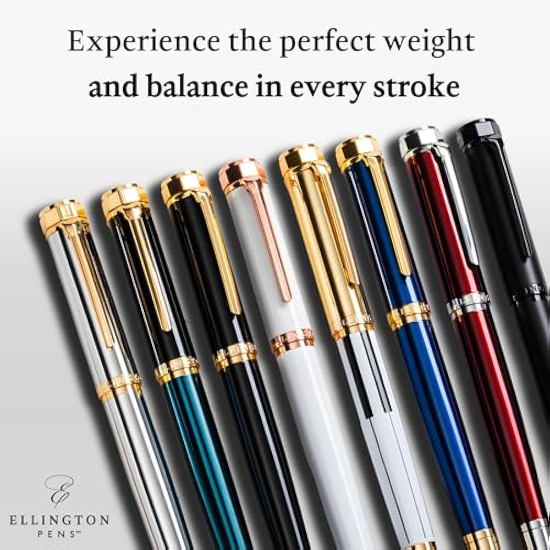 Ellington Pens Luxury Fountain Pen Set- Fountain Pens for Writing - Smooth Nib - Includes Refillable Ink Converter, 3 Ink Cartridges [2 Black & 1 Blue], Gift Box - Elegant Calligraphy