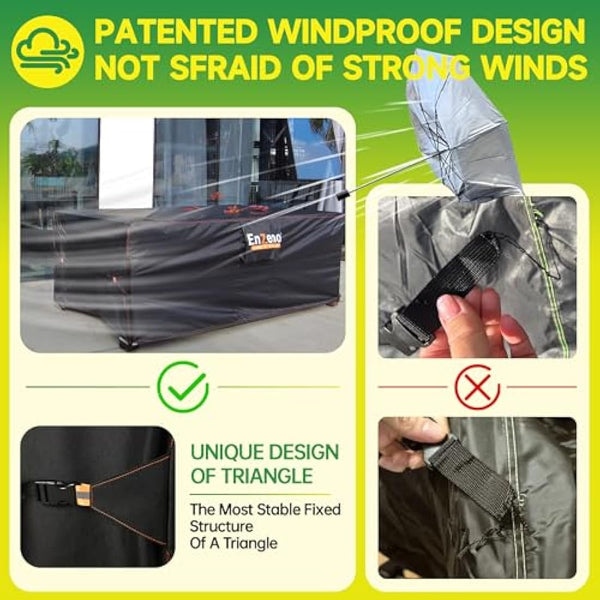 Enzeno Garden Furniture Covers，180X120X74cm Waterproof，420D Heavy Duty Oxford Fabric Outdoor Patio Table Cover with Air Vent for Chair and Table Cover