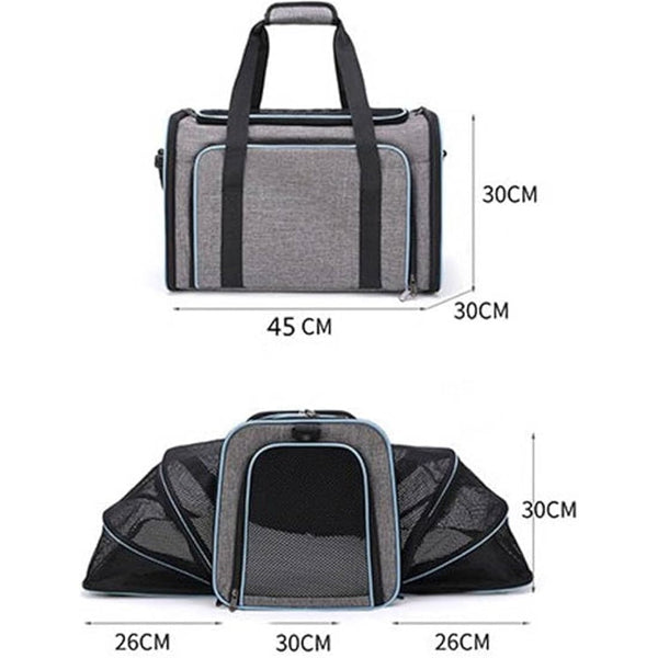 Howsehold Expandable Pet Carrier for Cat, Kittens, Puppy extendable cat carrier - Travel Friendly with fleece bed