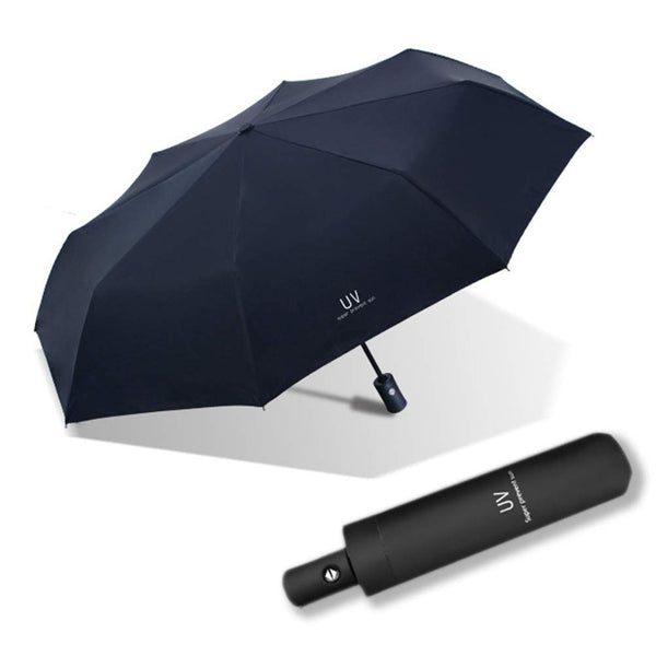 Maibar Umbrella Windproof Strong 24 Ribs Compact Umbrellas Sun UV Protection spf 50 Folding Travel Large Auto Open Close Umbrellas Umbrella (Black)
