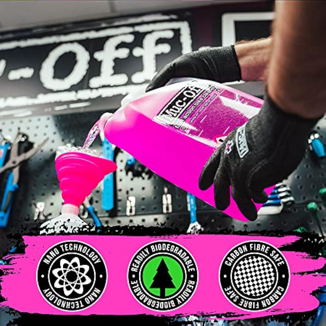 Muc-Off Nano-Tech Bike Cleaner, 5 Litre - Biodegradable Bike Cleaning and Bike Degreaser Spray - Fast-Action Bike Wash for MTB, Road, Gravel, eBikes, Pink