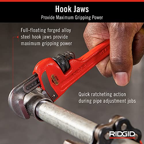 RIDGID 31005 8-Inch Heavy-Duty Straight Pipe Wrench, 8-Inch Plumbing Wrench