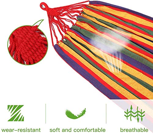 Goutime 9Ft Double Hammock with Stand,550 lbs Capacity, Includes Portable Carrying Bag Perfect for Indoor Outdoor Patio, Deck, Yard,Balcony