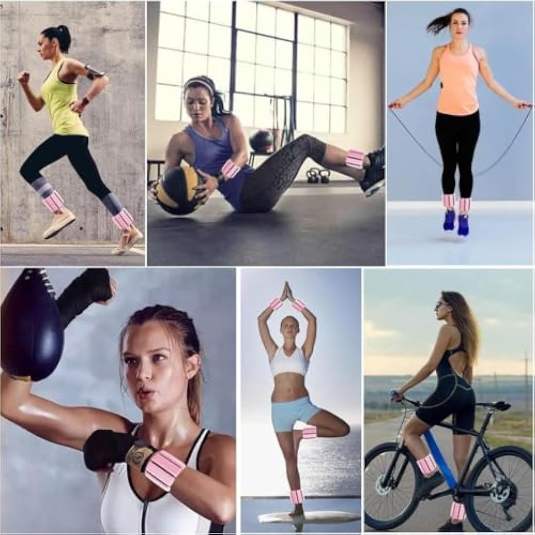 2 PCS Adjustable Wrist Weights Ankle Weights Set for Exercise Walking Jogging Yoga Aerobics Pilates Weight-Bearing Bracelet Fitness Wristband