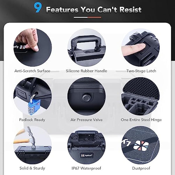 Lykus Titan M350 Waterproof Hard Case for DJI Mavic 3 Pro/Classic, RC Pro and DJI RC Simultaneously, Support Lanyard [CASE ONLY]