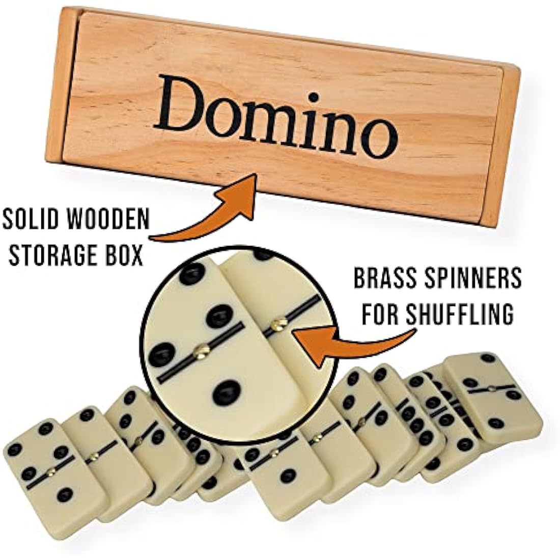 Traditional Dominoes Set | Luxury Dominos in Wooden Case For Kids & Adults Board Games