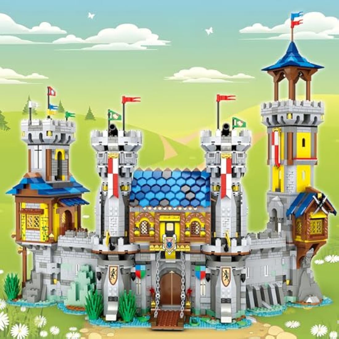 JMBricklayer Medieval Castle Building Block Set with Light for Adult, 41106 Medieval Lion Castle Architecture Display Decor Model Toy, Creative STEM Toys Gifts for Adult Boy Girl (2722 Pieces)