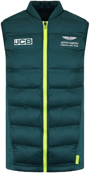 Aston Martin F1 Official Team Zip Up Body Warmer Green Mens Gilet AM21JKT02