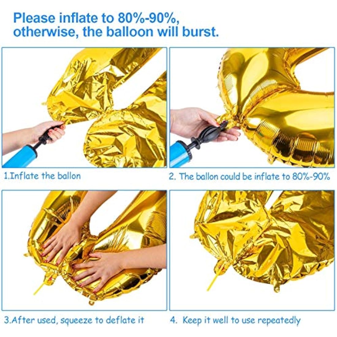 Gold 2 balloons 40 Inch Giant Helium Foil Number 0 to 9 Gold Balloon Birthday Wedding Party Digital Decorations (Number 2)