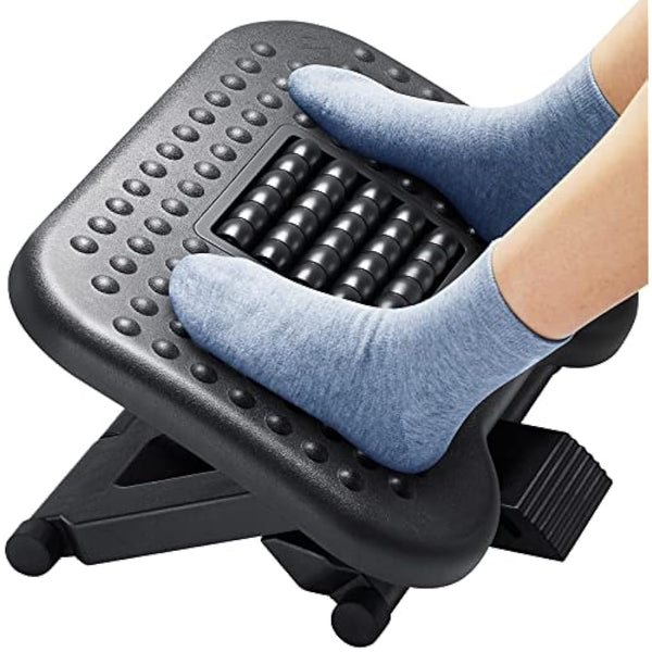 HUANUO Foot Rest, Foot Rest Under Desk with Massage Function, Adjustable Angle & 3 Different Height Positions, Non-Slip Foot Stool for Office & Home