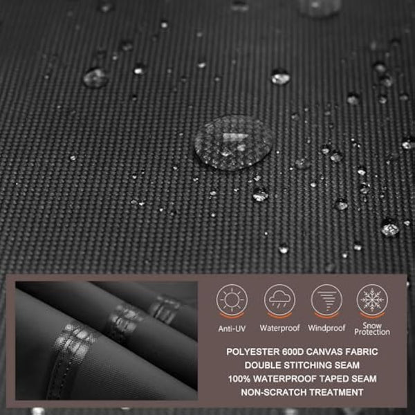 ULTCOVER Waterproof 600D Polyester Square Hot Tub Cover Outdoor SPA Covers 95 x 95 inch, Black