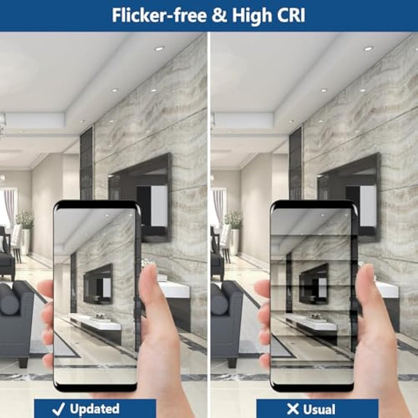 HiBay 6X 5W LED Downlights Ceiling IP44 Bathroom Recessed Spot Lights Brushed Chrome Down Light Ultra Slim Downlight Cool White 6000K 240V