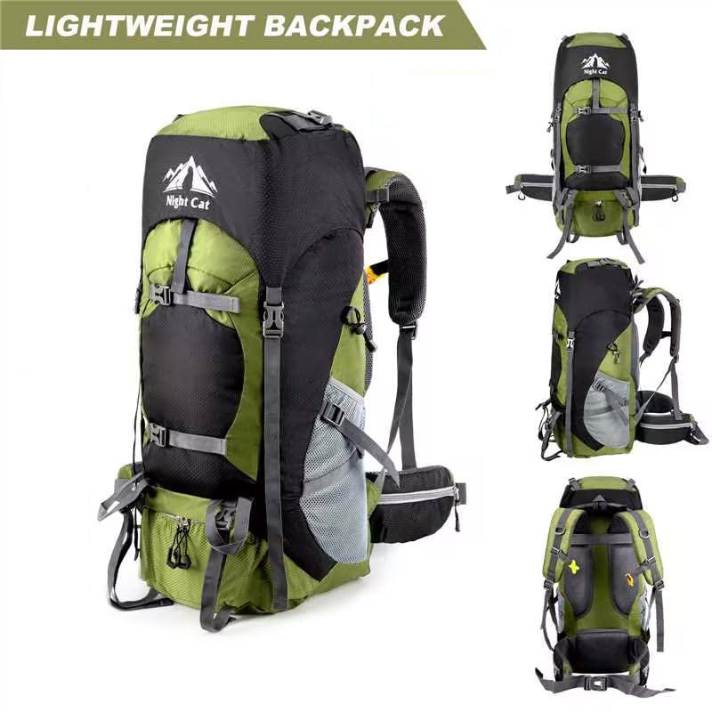 Night Cat Hiking Backpack Rucksack Bag 70L 90L Large For Men Travel Trekking Camping Climbing Cycling With Rain Cover Waterproof Lightweight