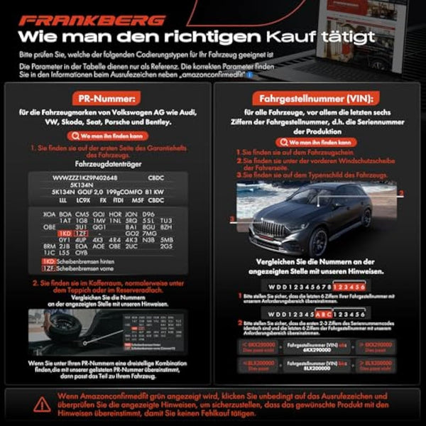 Frankberg Brake Caliper Disc Brake Front Axle Left Compatible with P.a.s.s.a.t 3B2 3B3 A4 8D2 8E2 8EC A4 Avant 8D5 8E5 8ED A6 4B2 4F2 Exeo 3R2 Replace# 8E0615123A