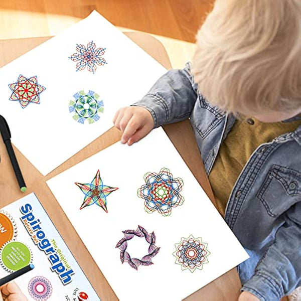 Gobesty Spirograph Deluxe Drawing Set with 28 Accessories, Geometric Ruler, Art Design Set for Kids and Adults