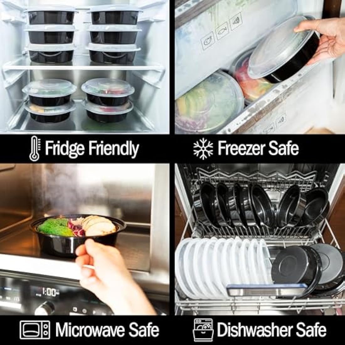 Igluu Meal Prep Containers Reusable 30 Pack Round 828ml (28oz) BPA-Free Food Prep Containers with Airtight Lids – Durable Plastic, Stackable, Microwave, Freezer & Dishwasher Safe