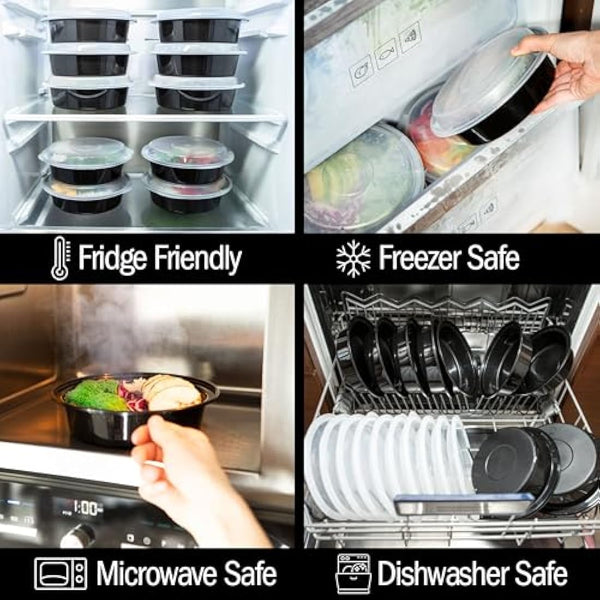 Igluu Meal Prep Containers Reusable 30 Pack Round 828ml (28oz) BPA-Free Food Prep Containers with Airtight Lids – Durable Plastic, Stackable, Microwave, Freezer & Dishwasher Safe