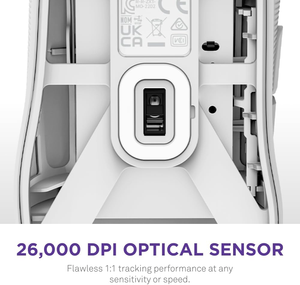 NZXT Lift 2 Ergo | Lightweight Ergonomic Wired Gaming Mouse | Lightweight 61 g Design | 8K Polling Rate | Optical Switches | 26K DPI Optical Sensor | 100% PTFE Feet | Black