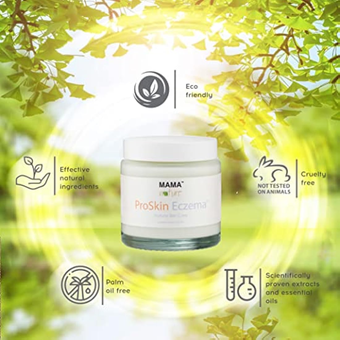 Eczema Relief Natural Skin Cream - Mama Nature ProSkin Lotion - Natural Treatment. For Dermatitis & Dry Skin. Face, Hands and Body - 3.5 fl oz/100 ml