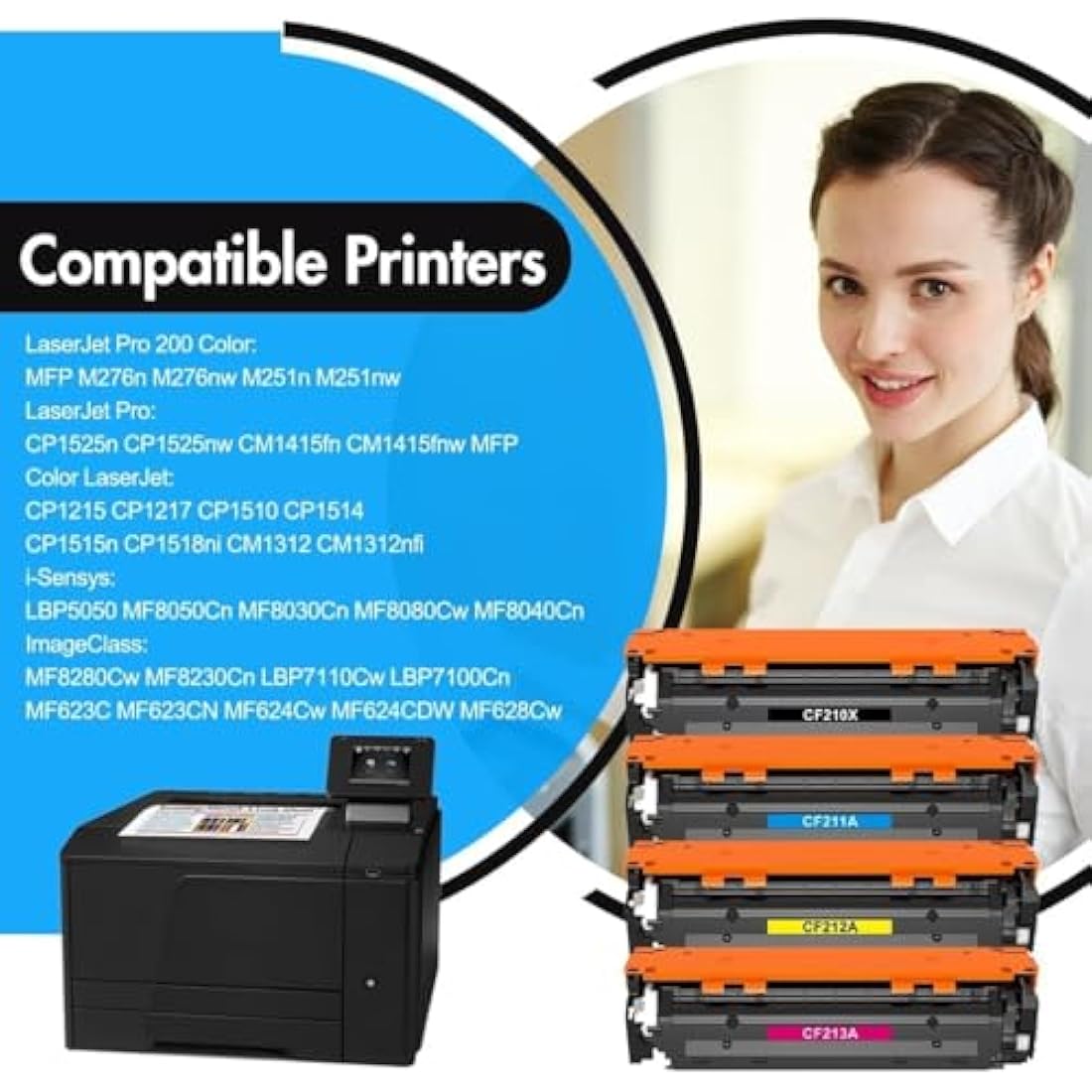 131X 131A Multipack Toner Cartridge Compatible for HP Laserjet Pro 200 Color MFP M276nw M276n M251n M251nw CF210X CF210A CF211A CF212A CF213A 128A CF320A 125A CB540A CP1515N CP1525N M276 M251