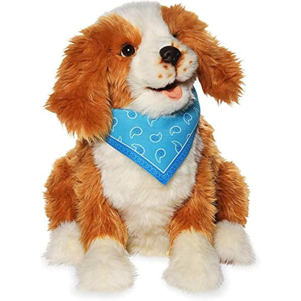 Ageless Innovation Joy For All Interactive Pet Dog - Lifelike & Realistic Companion with Soft Fur, Head and Tail Movements, Real-Feel Heartbeat and Two-Way Barkback Technology - Freckled Pup