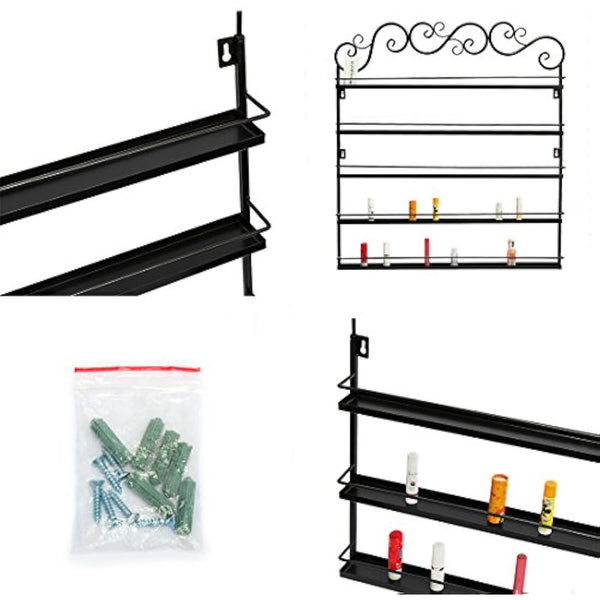 Marketero Metal Nail Polish Wall Rack Nail Polish Organizer Shelf Holds 100+ Bottles