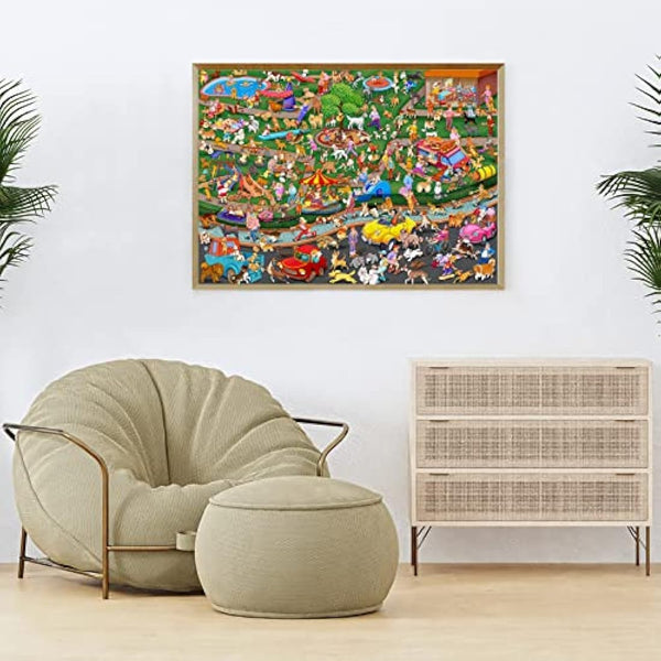 HUADADA The Dog Party Jigsaw Puzzles for Adults 1000 Piece Fun Dogs Park Jigsaws 1000 Pieces for Adults Gifts