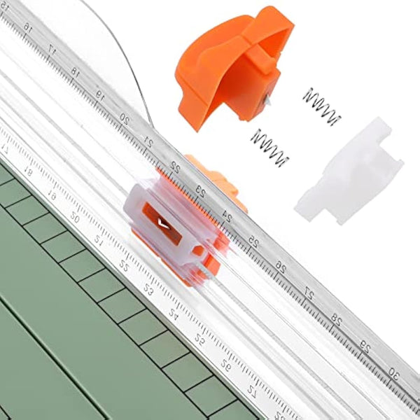 Firbon A4 Paper Cutter 12 Inch Titanium Paper Trimmer Scrapbooking Tool with Automatic Security Safeguard and Side Ruler for Craft Paper, Coupon, Label and Cardstock, Morandi