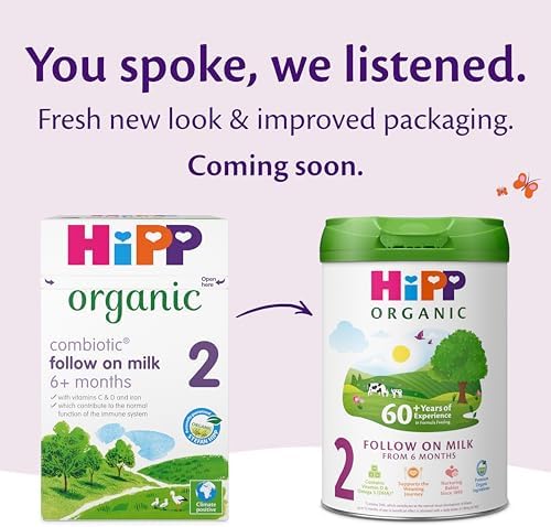 HiPP Organic 2 Follow on Baby Milk Powder Formula, From 6 Months, 800g (Pack of 4)