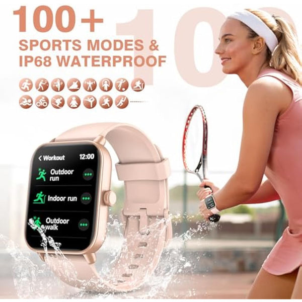 Smart Watch for Women Answer/Make call & Alexa Built-in, 1.8" Fitness Watch Men with 100+ Sport Modes & IP68 Waterproof, Fitness Tracker with Heart Rate Sleep Monitor, Step Counter for iOS Android