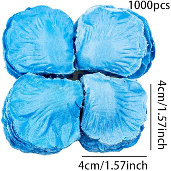1000 Pcs Rose Petals Artificial Silk Flowers Petals No-Taste Artificial Roses for Wedding Decoration Confetti Table Valentine's Day Party Fake Roses Petals (Light Blue)