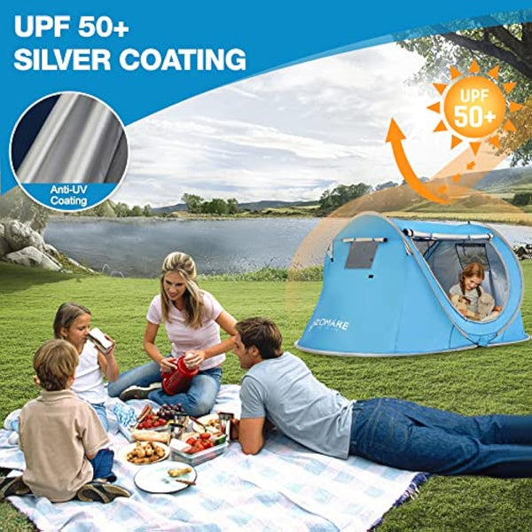 Easy Pop Up Tent 2-4 Person Waterproof - Pop-Up Camping Tents Automatic Tent Throw Pop Up Instant Flip Pop Tent for Camping,by ZOAMKE